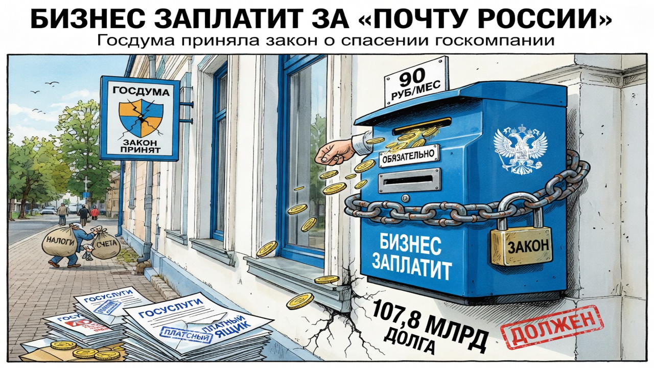 Бизнес заплатит за «Почту России». Госдума приняла закон о спасении госкомпании